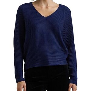 Lauren Ralph Lauren Polo Soft Knit Texture Dolman Sweater Navy, Size M NWT